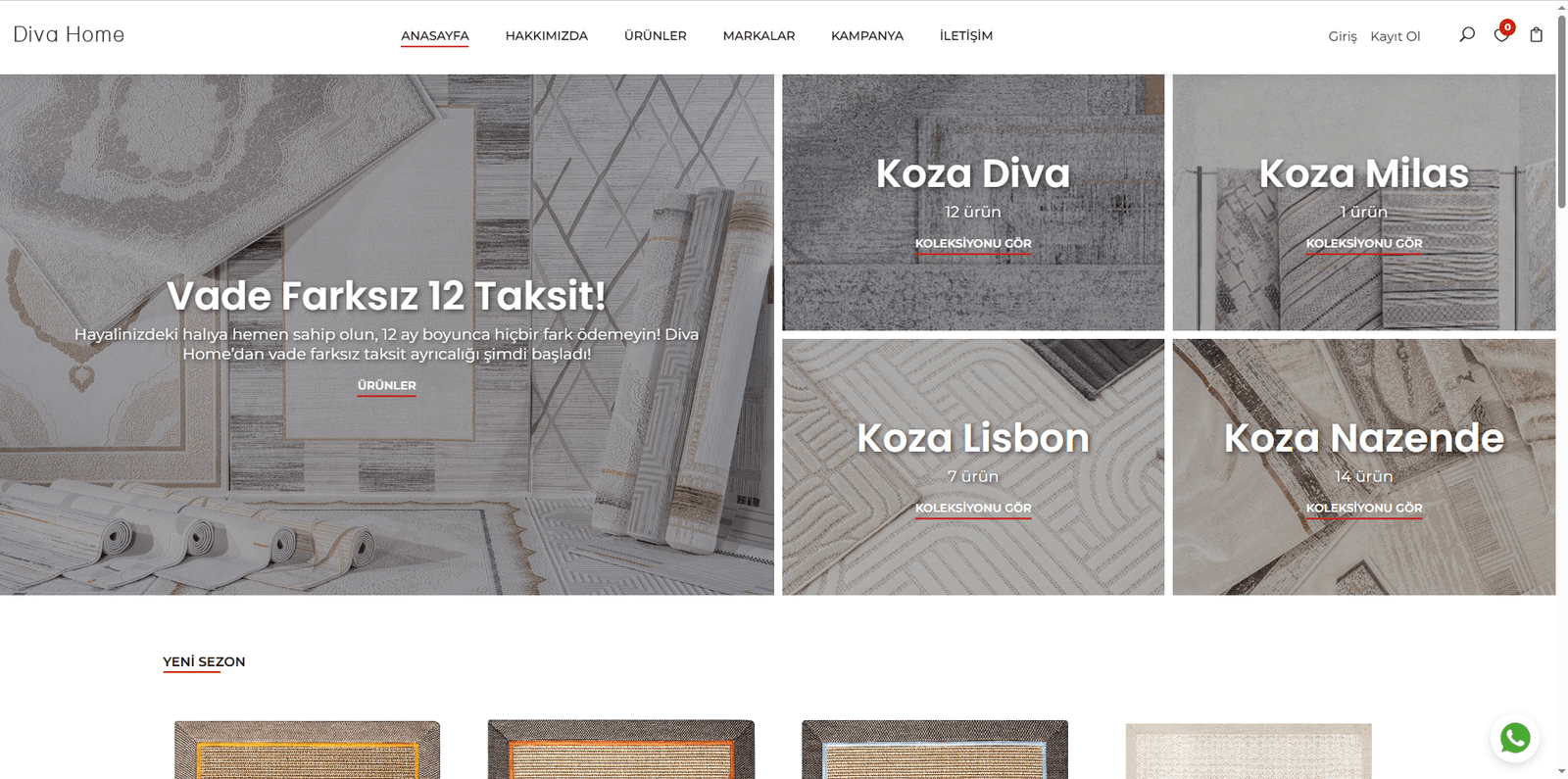 Diva Home E-Ticaret Altyapısı